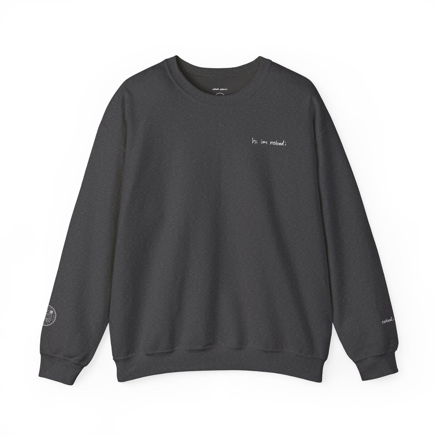 hi im nobodi logo Crewneck