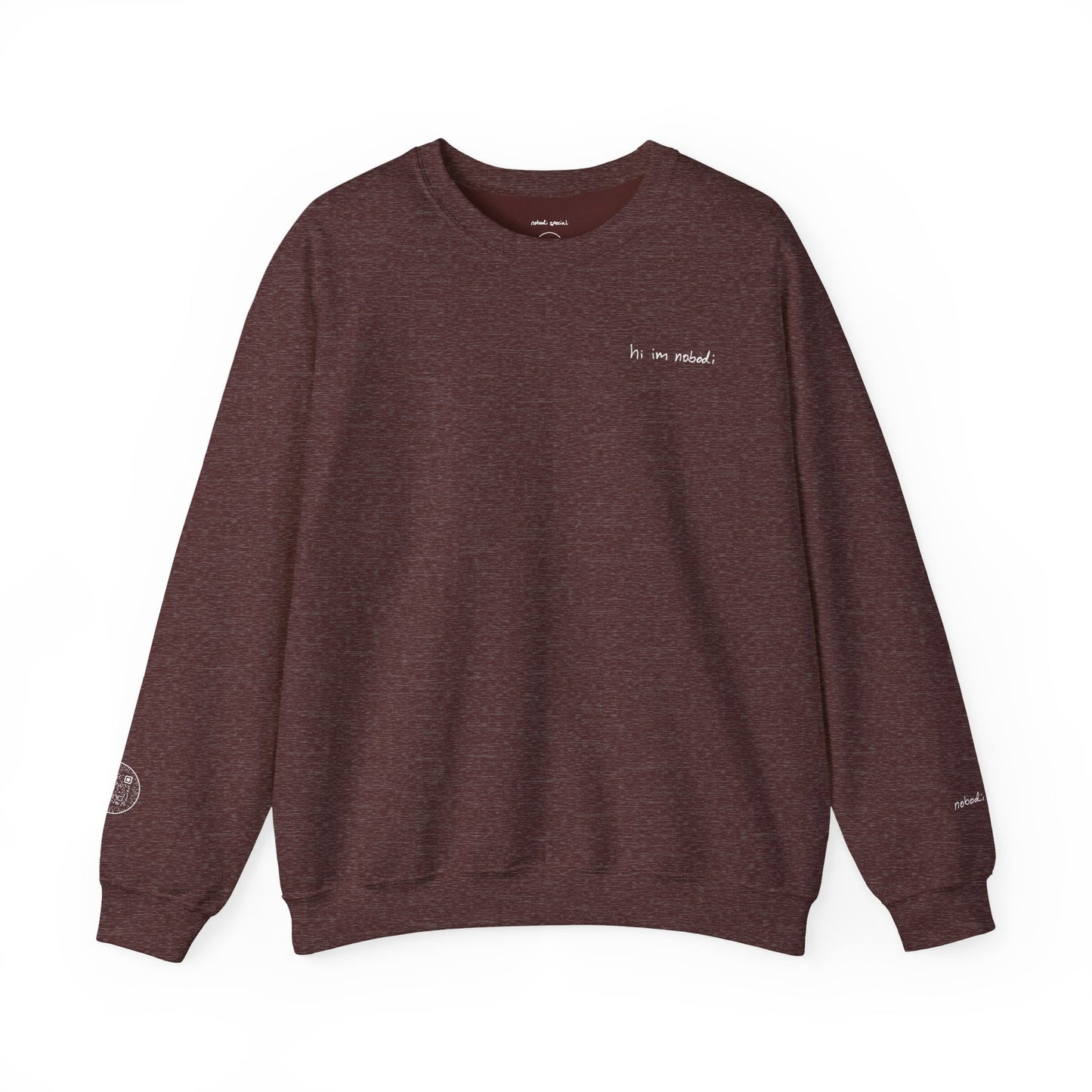 hi im nobodi logo Crewneck