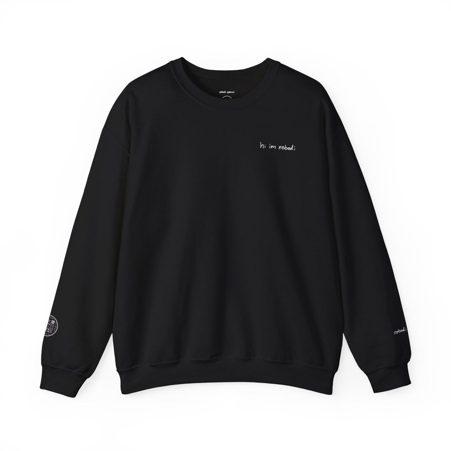 hi im nobodi logo Crewneck